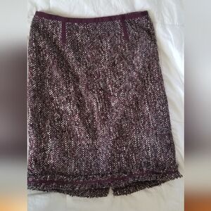 Talbots tweed skirt, plum size 4p